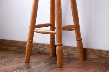 アンティーク家具　イギリスアンティーク　オーク材　ハイスツール(1)