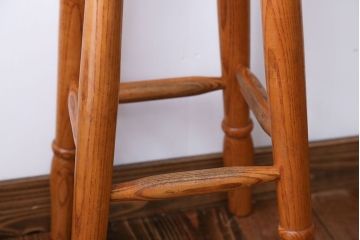 アンティーク家具　イギリスアンティーク　オーク材　ハイスツール(1)