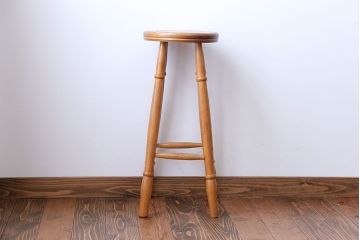 アンティーク家具　イギリスアンティーク　オーク材　ハイスツール(2)