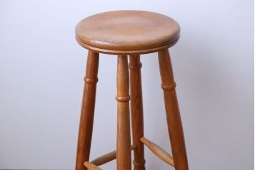アンティーク家具　イギリスアンティーク　オーク材　ハイスツール(2)