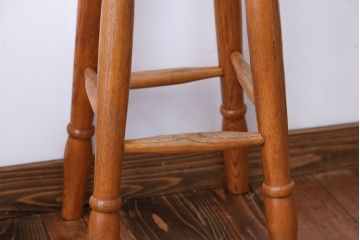 アンティーク家具　イギリスアンティーク　オーク材　ハイスツール(2)