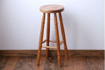 アンティーク家具　イギリスアンティーク　オーク材　ハイスツール(2)