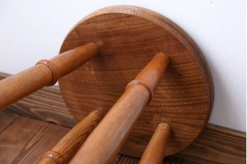 アンティーク家具　イギリスアンティーク　オーク材　ハイスツール(2)