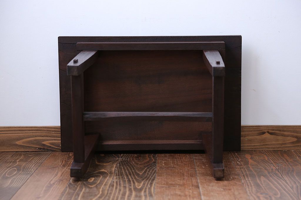 アンティーク　木製サイドテーブル　昭和レトロ　古家具　古道具　レトロ　古家具 古いサイドテーブル 木製 テーブル 机 イギリス家具 古道具 古家具