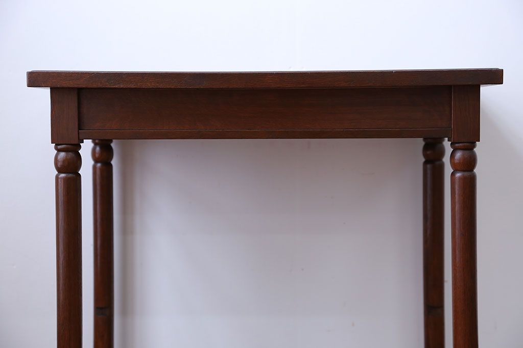 アンティーク　木製サイドテーブル　昭和レトロ　古家具　古道具　レトロ　古家具 古いサイドテーブル 木製 テーブル 机 イギリス家具 古道具 古家具