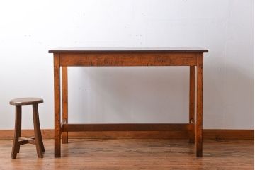 アンティーク家具　イギリスアンティーク　古い学校の作業台(1)