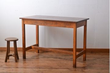 アンティーク家具　イギリスアンティーク　古い学校の作業台(1)