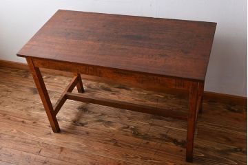 アンティーク家具　イギリスアンティーク　古い学校の作業台(2)
