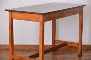 アンティーク家具　イギリスアンティーク　古い学校の作業台(2)