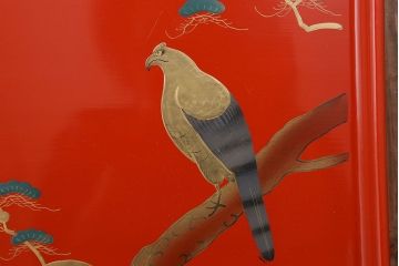 アンティーク雑貨　大正〜昭和初期 古い蒔絵の木製お膳 5枚(漆器)