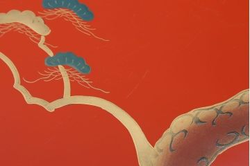 アンティーク雑貨　大正〜昭和初期 古い蒔絵の木製お膳 5枚(漆器)