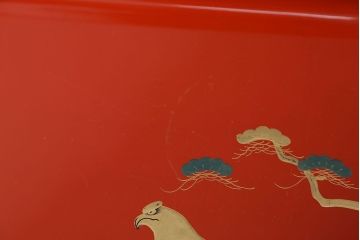 アンティーク雑貨　大正〜昭和初期 古い蒔絵の木製お膳 5枚(漆器)