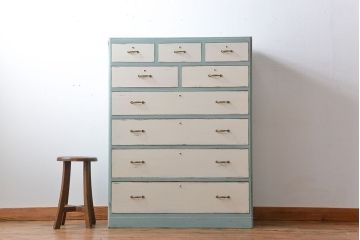 アンティーク家具　アンティークペイント　シャビーなチェスト
