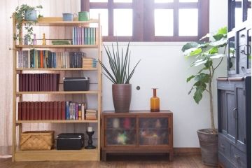 アンティーク家具　アンティーク　古いペンキの本棚(2)