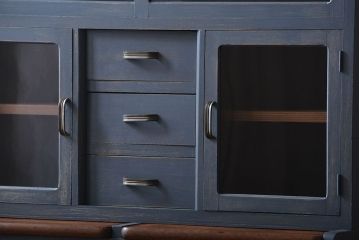 アンティーク家具　アンティークペイント　脚付き食器棚