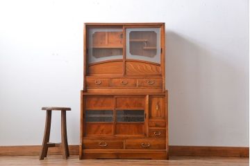 アンティーク家具　古民具・骨董　変わり型!茶箪笥