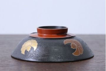 大正〜昭和初期 ふくら雀蒔絵の木製お椀 20客(漆器)