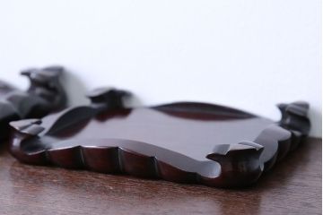 アンティーク雑貨　古い唐木煙草入れ 2点(煙草盆、蓋物)紫檀・黒檀/中国
