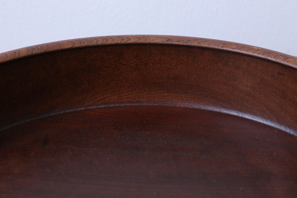 欅無垢 刳り貫き時代丸盆 2点セット(玉杢)