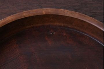 欅無垢 刳り貫き時代丸盆 2点セット(玉杢)