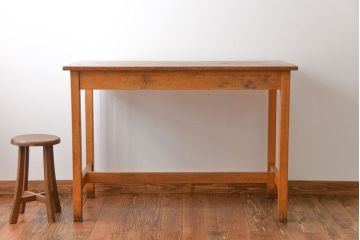 アンティーク家具　イギリスアンティーク　古い学校の作業台(3)