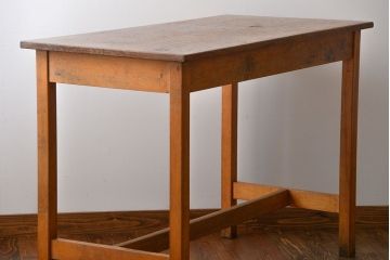 アンティーク家具　イギリスアンティーク　古い学校の作業台(3)