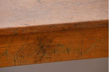 アンティーク家具　イギリスアンティーク　古い学校の作業台(3)