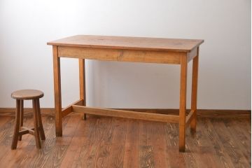アンティーク家具　イギリスアンティーク　古い学校の作業台(3)