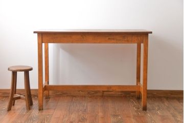 アンティーク家具　イギリスアンティーク　古い学校の作業台(4)