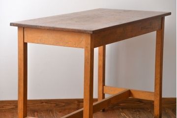 アンティーク家具　イギリスアンティーク　古い学校の作業台(4)