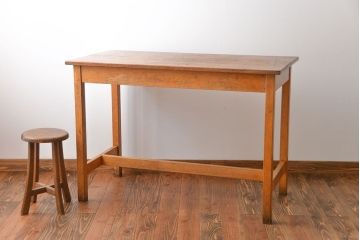 アンティーク家具　イギリスアンティーク　古い学校の作業台(4)