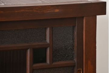 アンティーク家具　大正ロマン　当時物色ガラス入り収納棚