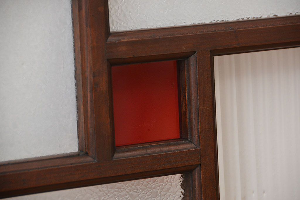 アンティーク家具　大正ロマン　当時物色ガラス入り収納棚