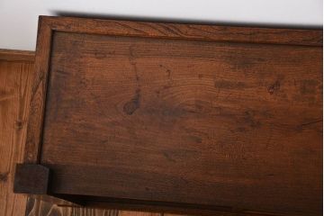 アンティーク家具　欅材!ダイヤガラス入り置き床