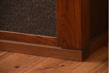 アンティーク家具　欅材!ダイヤガラス入り置き床