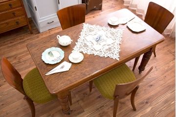 アンティーク家具　【オーク材・キャスター付きダイニングテーブル】イギリスアンティーク　オーク材　キャスター付きダイニングテーブル