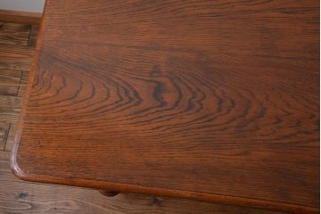 アンティーク家具　【オーク材・キャスター付きダイニングテーブル】イギリスアンティーク　オーク材　キャスター付きダイニングテーブル