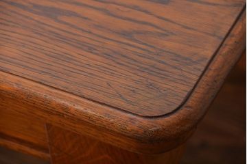 アンティーク家具　【オーク材・キャスター付きダイニングテーブル】イギリスアンティーク　オーク材　キャスター付きダイニングテーブル