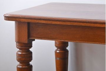 アンティーク家具　【オーク材・キャスター付きダイニングテーブル】イギリスアンティーク　オーク材　キャスター付きダイニングテーブル