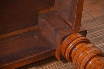 アンティーク家具　【オーク材・キャスター付きダイニングテーブル】イギリスアンティーク　オーク材　キャスター付きダイニングテーブル