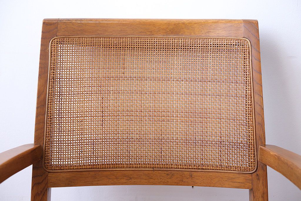 中古　浜本工芸　ナラ材のアームチェア2脚セット