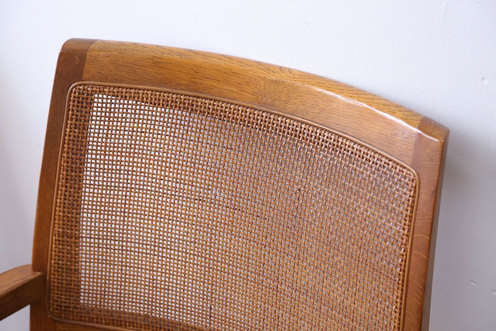 中古　浜本工芸　ナラ材のアームチェア2脚セット