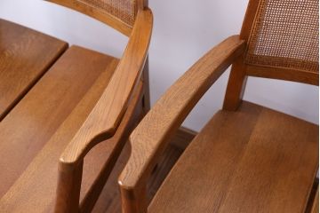 中古　浜本工芸　ナラ材のアームチェア2脚セット