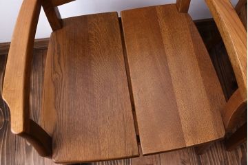 中古　浜本工芸　ナラ材のアームチェア2脚セット