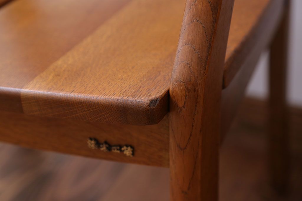 中古　浜本工芸　ナラ材のアームチェア2脚セット