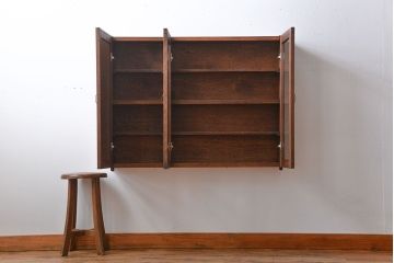 アンティーク家具　黒板付き!お洒落な壁掛けキャビネット