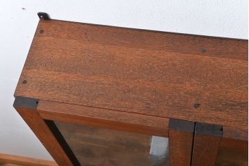 アンティーク家具　気泡ガラス入り!お洒落な壁掛けキャビネット