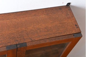 アンティーク家具　気泡ガラス入り!お洒落な壁掛けキャビネット