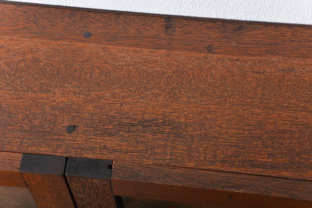 アンティーク家具　気泡ガラス入り!お洒落な壁掛けキャビネット