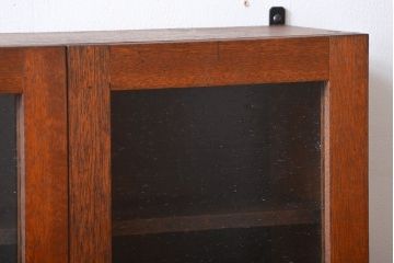 アンティーク家具　気泡ガラス入り!お洒落な壁掛けキャビネット